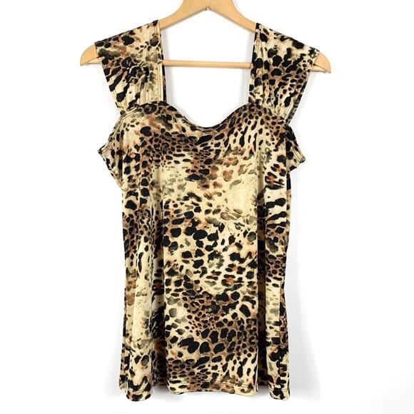 Cheetah Print Sleeveless Top - Picture 4 of 10